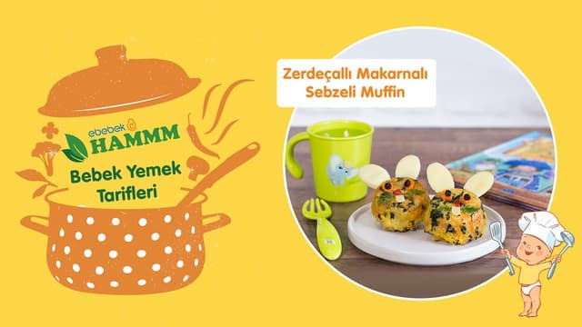 Zerdeçallı Makarnalı Sebzeli Muffin | Hammm Vakti | Bebek Yemek Tarifleri image